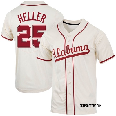 Men's Davis Heller Alabama Crimson Tide Replica Natural Full-Button Baseball Jersey