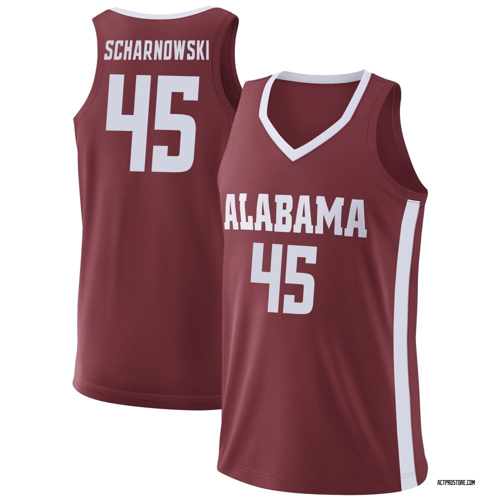 Men's Max Scharnowski Alabama Crimson Tide Replica College Basketball Jersey - Crimson
