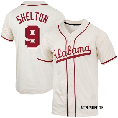 Men's Nathan Shelton Alabama Crimson Tide Replica Natural Full-Button Baseball Jersey