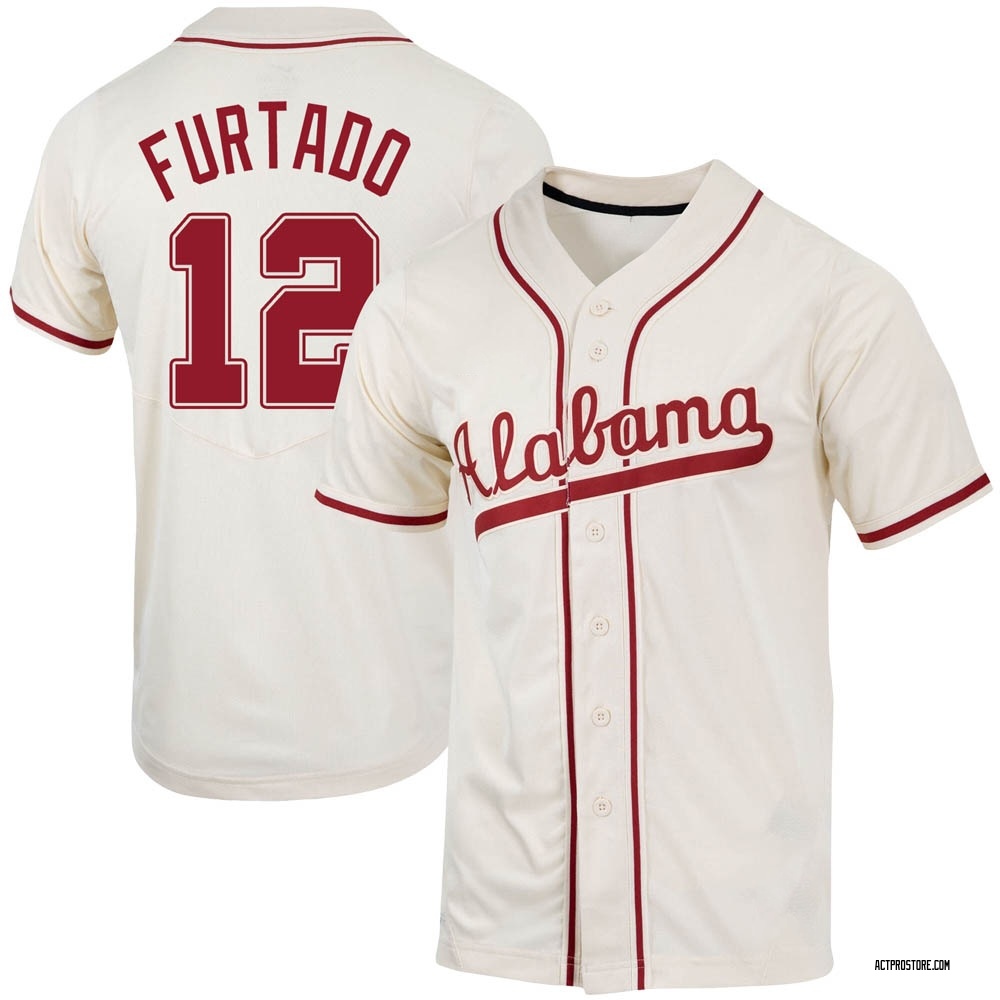 Youth Hunter Furtado Alabama Crimson Tide Replica Natural Full-Button Baseball Jersey